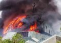 Dramatic Scene as Jakarta Mosque’s Dome Collapses in Fire
